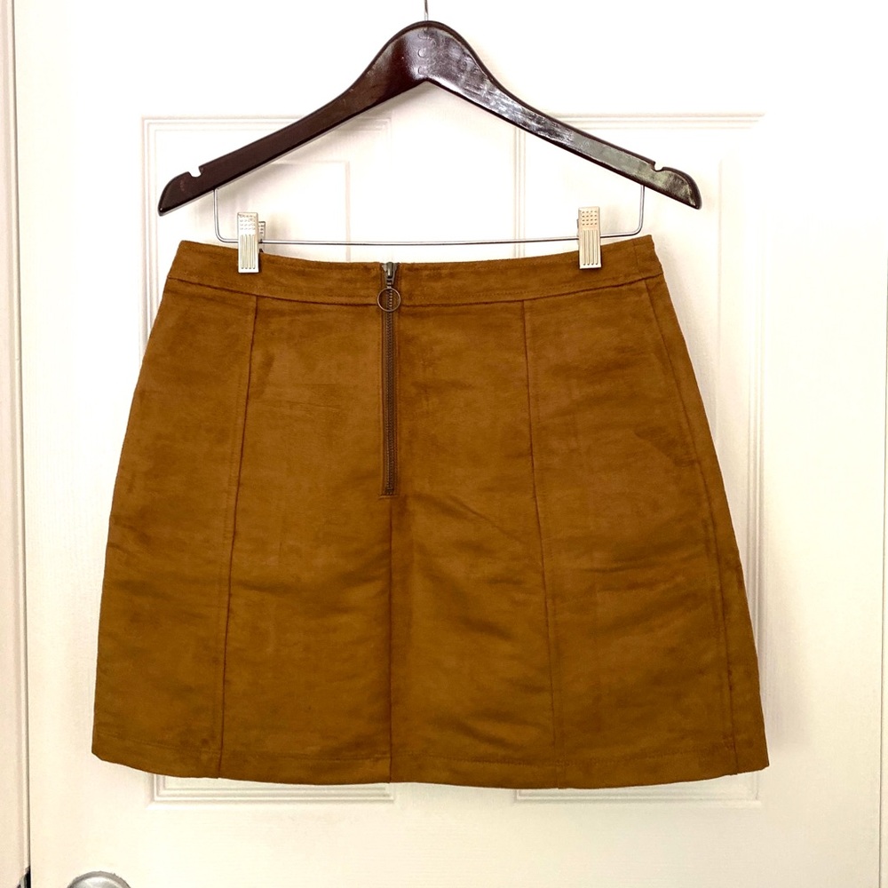 Suede mini skirt